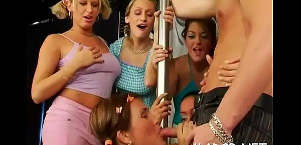  Group of lesbians seeking enjoyment having a sexually excited orgy
